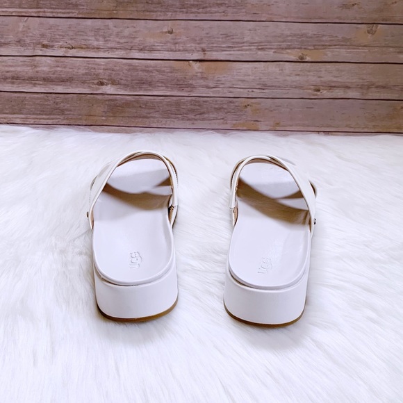 UGG Emily White Patent Leather Slide Sandals - Picture 4 of 6